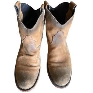 Liberty Black distressed ankle western boot